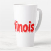 「#Illinois」かわいいデザイン。買今 カフェラテマグ (右アングル)