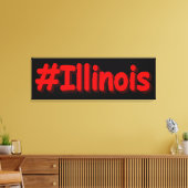 「#Illinois」かわいいデザイン。買今 キャンバスプリント (インサイチュ (リビング))