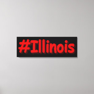 「#Illinois」かわいいデザイン。買今 キャンバスプリント