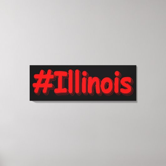 「#Illinois」かわいいデザイン。買今 キャンバスプリント (正面)