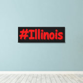 「#Illinois」かわいいデザイン。買今 キャンバスプリント (インサイチュ (ウッドフロア))