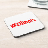 「#Illinois」かわいいデザイン。買今 コースター (左側)