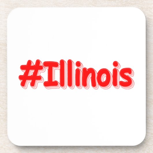 「#Illinois」かわいいデザイン。買今 コースター (正面)