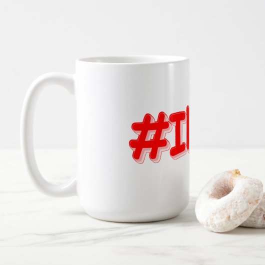 「#Illinois」かわいいデザイン。買今 コーヒーマグカップ (ドーナツ)