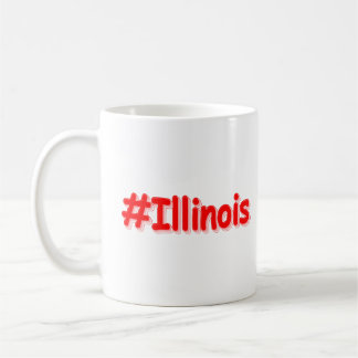 「#Illinois」かわいいデザイン。買今 コーヒーマグカップ