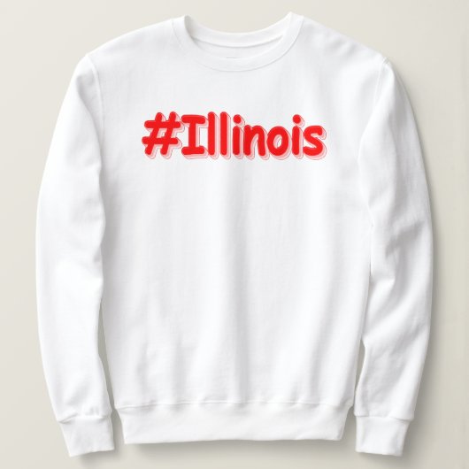 「#Illinois」かわいいデザイン。買今 スウェットシャツ (デザイン正面)