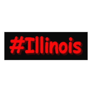 「#Illinois」かわいいデザイン。買今 フォトプリント