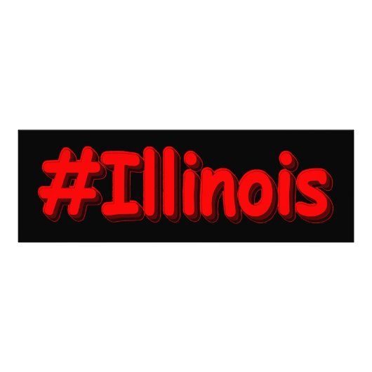 「#Illinois」かわいいデザイン。買今 フォトプリント (正面)