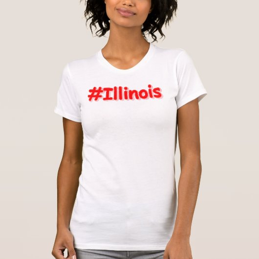 「#Illinois」かわいいデザイン。買今 Tシャツ (正面)