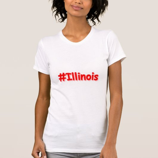 「#Illinois」かわいいデザイン。買今 Tシャツ (正面)