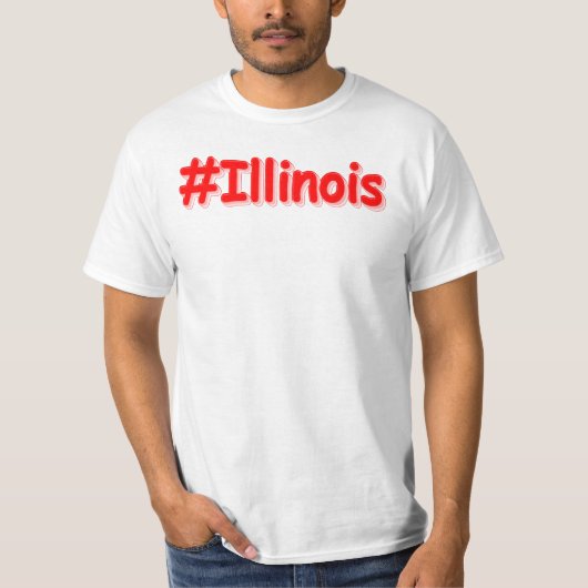 「#Illinois」かわいいデザイン。買今 Tシャツ (正面)