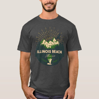 Illinois Beach IL State Park Green Retro Camping g Tシャツ