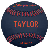 Illinois Bleu Orange Personnalisé 2 photos ソフトボール (正面)