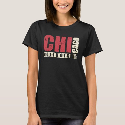 Illinois Chicago USA America State Tシャツ (正面)