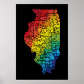 illinois color counties ポスター (正面)