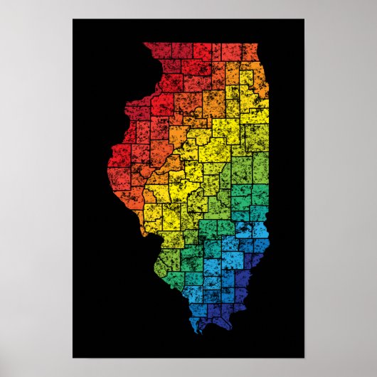illinois color counties ポスター (正面)