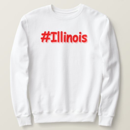 "#Illinois " Cute Design. Buy Now スウェットシャツ (デザイン正面)