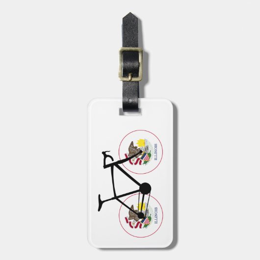 Illinois Flag Cycling ラゲッジタグ (正面縦)