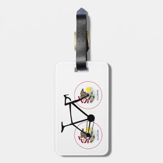 Illinois Flag Cycling ラゲッジタグ (裏面縦)