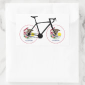 Illinois Flag Cycling 長方形シール (バッグ)