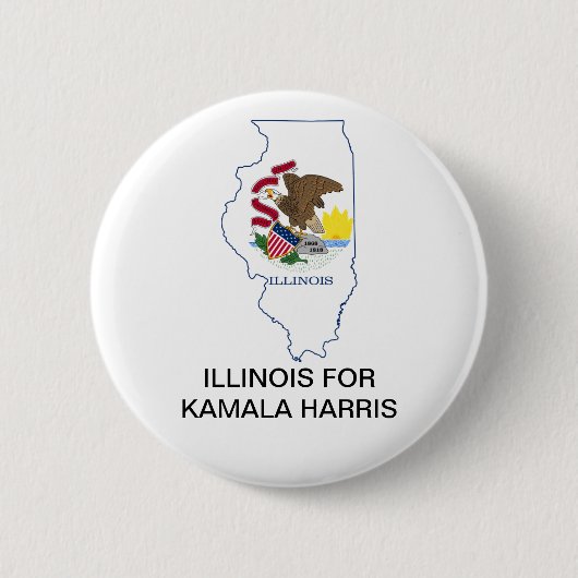 ILLINOIS for Kamala Harris 2024ボタン 缶バッジ (正面)
