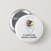 ILLINOIS for Kamala Harris 2024ボタン 缶バッジ (正面&裏面)