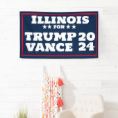 Illinois for Trump Vance 2024バナー 横断幕 (インサイチュ)