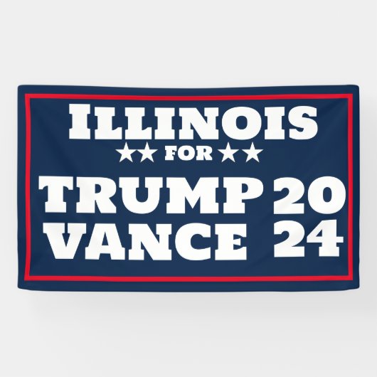 Illinois for Trump Vance 2024バナー 横断幕 (横)