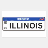 Illinois Mercosur 長方形シール (正面)