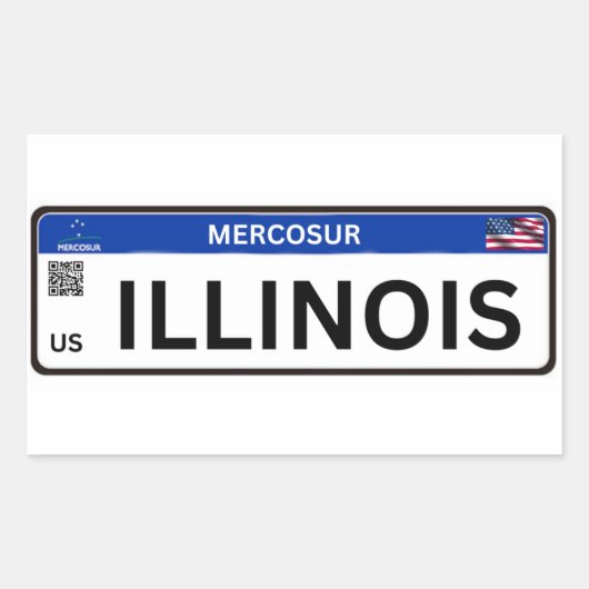 Illinois Mercosur 長方形シール (正面)