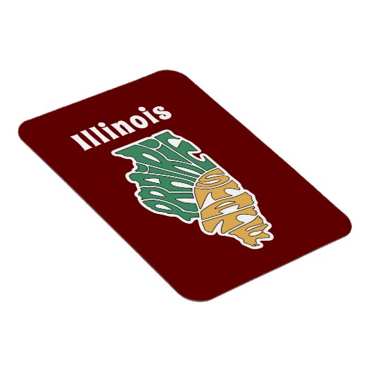 Illinois Nickname Word Art マグネット (右側)