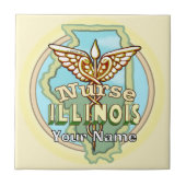 Illinois Nurse Caduceus Tile タイル (正面)