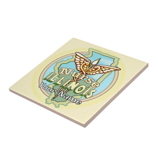 Illinois Nurse Caduceus Tile タイル (側面)