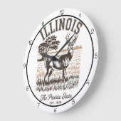 Illinois Prairie State Deer ラージ壁時計 (傾斜)