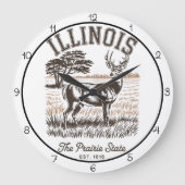 Illinois Prairie State Deer ラージ壁時計 (正面)