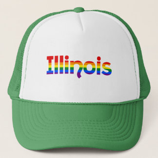 Illinois Rainbow text Hat キャップ