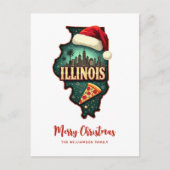 Illinois State Map Christmas Holiday Postcard シーズンポストカード (正面)