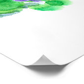 Illinois State Shape Cardinal Purple Wood Violets ポスター (角)