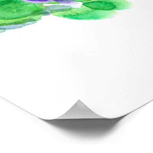 Illinois State Shape Cardinal Purple Wood Violets ポスター (角)