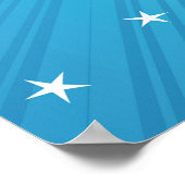 Illinois State Silhouette Blue Starburst ポスター (角)