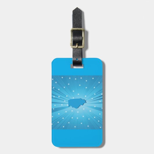 Illinois State Silhouette Blue Starburst ラゲッジタグ (正面縦)