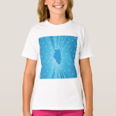 Illinois State Silhouette Blue Starburst Tシャツ (正面)