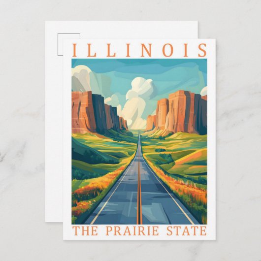 Illinois the Prairie State USA Travel Place ポストカード (正面/裏面)