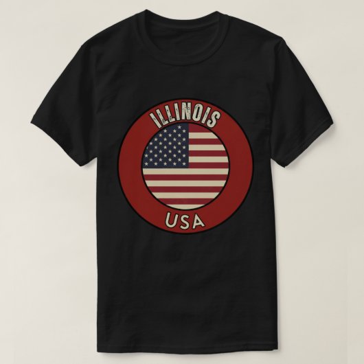 Illinois United States of America  Tシャツ (デザイン正面)