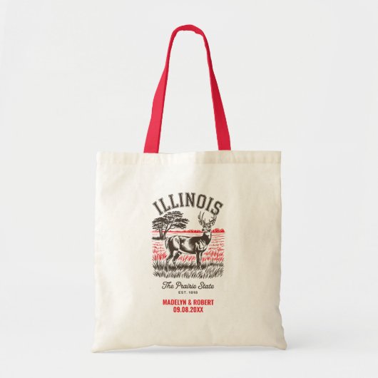 Illinois Wedding Welcome Bag, Destination Wedding トートバッグ (正面)