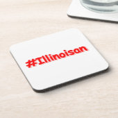 「#Illinoisan」かわいいデザイン。買今 コースター (左側)