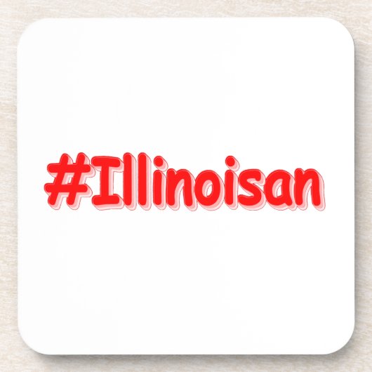 「#Illinoisan」かわいいデザイン。買今 コースター (正面)