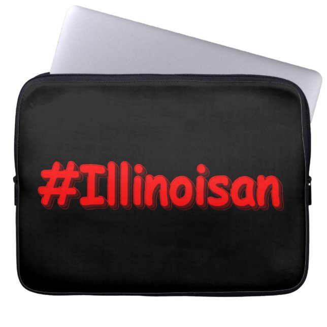 「#Illinoisan」かわいいデザイン。買今 ラップトップスリーブ (正面)