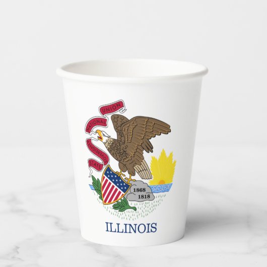 Illinoisan Flag & Seal, Flag of Illinois 紙コップ (正面)