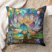 Illuminated Blooming Lotus Flower クッション (ブランケット)